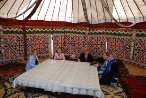 Lunch inside a yurt