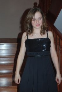 Femke before the Valentine's dance at school